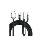 كابل شحن سريع ثلاثي 3 في 1 (النوع-C، Lightning، وMicro USB) كابل شحن ثلاثة فى واحد - كابل شحن 3*1 - كابل مايكرو - كابل ايفون - كابل تايب سى