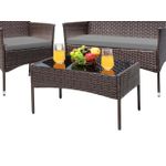 Sweet furniture طاولة رattan بني من سويت فرنيتشر بدون زجاج