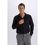 Man Smart Casual Woven Top - Black