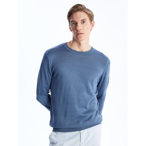 Crew Neck Long Sleeve Men's Tricot Sweater