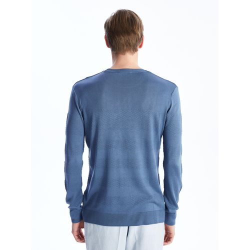 Crew Neck Long Sleeve Men's Tricot Sweater
