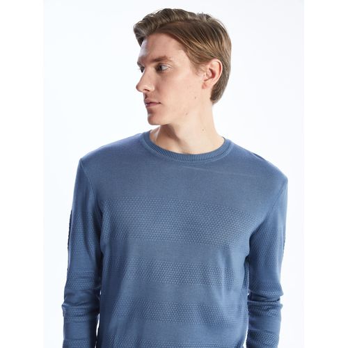 Crew Neck Long Sleeve Men's Tricot Sweater
