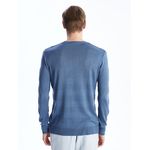 Crew Neck Long Sleeve Men's Tricot Sweater