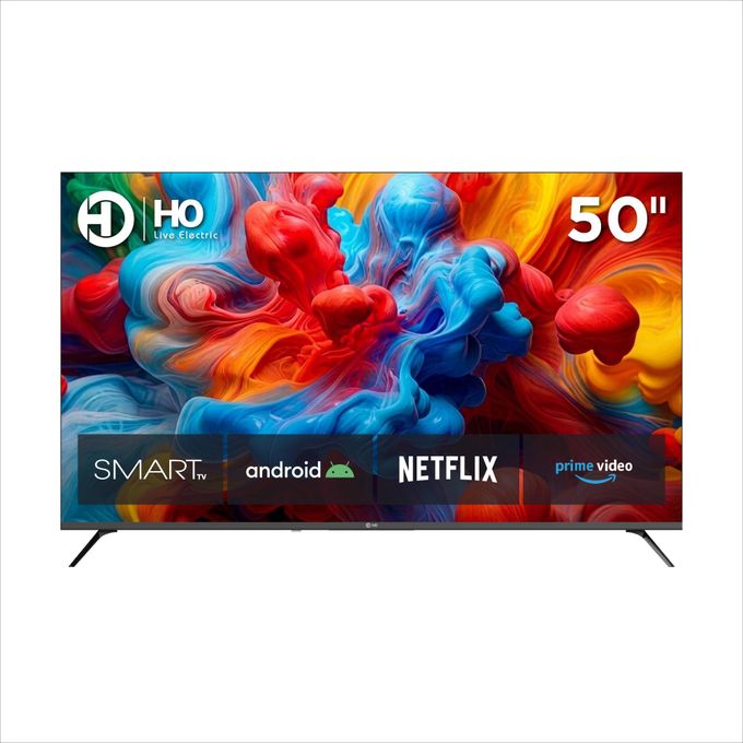 تلفزيون هو ذكي 50 بوصة بدون إطار بدقة فائقة الوضوح 4K مع نظام أندرويد ومستقبل رقمي مدمج ومتصّل بشبكة واي فاي – موديل HS5506SFL