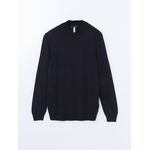 Funnel Neck Long Sleeve Men's Knitwear Sweater