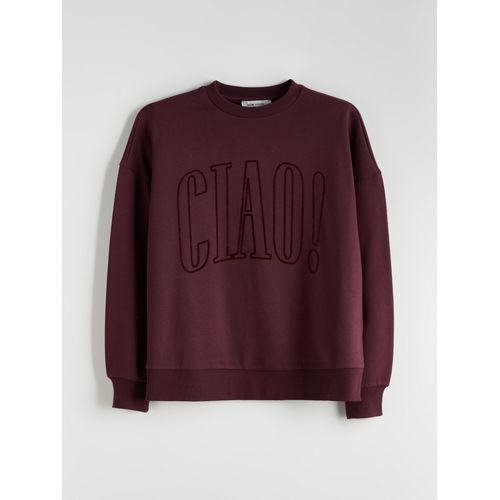 Crew Neck Printed Oversize Women's Thick Sweatshirt