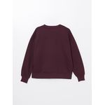 Crew Neck Printed Oversize Women's Thick Sweatshirt