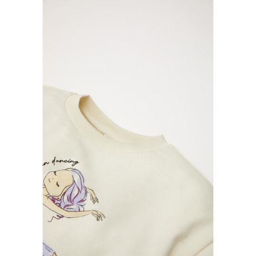 Baby Girl Regular Fit Crew Neck Romantic Printe Sweatshirt
