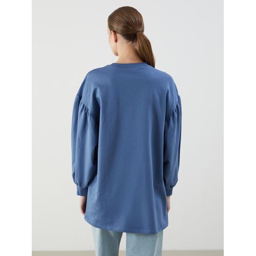 Crew Neck Floral Women's Sweatshirt Tunic