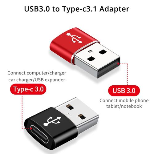 محول USB ذكر إلى أنثى النوع C لنقل البيانات بسرعة عالية، شاحن محول Mini OTG محول USB إلى النوع C لجميع الأجهزة