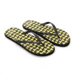 Black and Yellow Printed Slip On Flip Flop