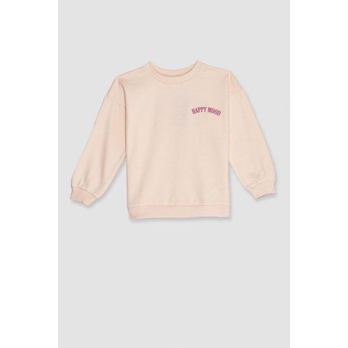 Baby Girl Bike Neck Regular Fit Sweat Shirt - Sand