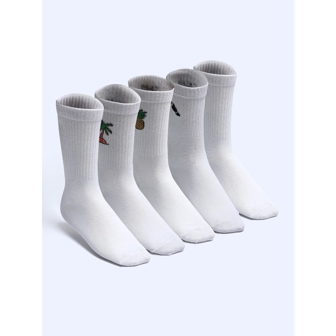 Patterned Men's Ankle Socks 5 Pack