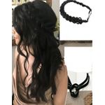 SHEIN طوق رأس صناعي قابل للتعديل مصنوع يدويًا ومضفر، مقاوم للحرارة العالية