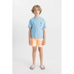 Boy Regular Fit Swim Shorts - Neon Orange