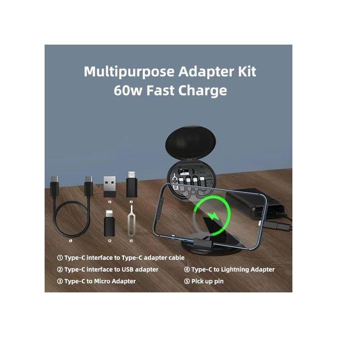 60W 5In1 Multi-Functional Fast Charging Cable Box