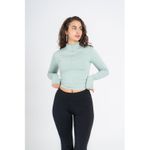 High Neck Zipper Long Sleeve - Black