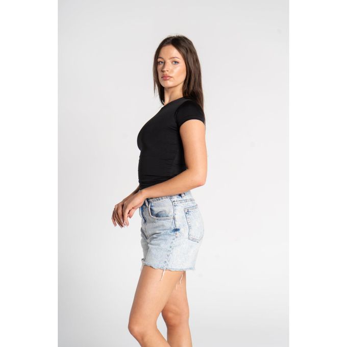 Round Neck Short Sleeve - Black