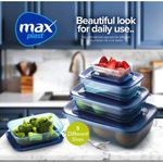 Max Plast طقم علب حفظ الطعام 5 قطع – حاويات تخزين طعام بلاستيك محكمة الغلق – علب ثلاجة متعددة الأحجام لحفظ الأطعمة والخضروات والوجبات