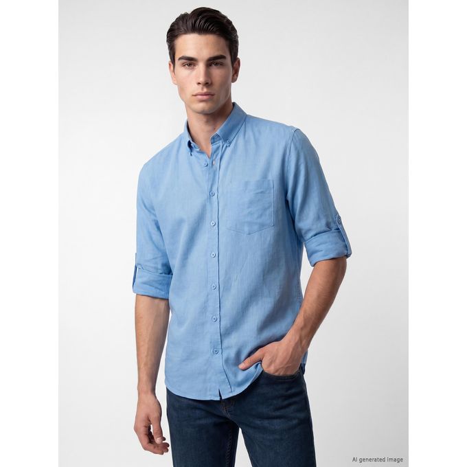 Button-Down Collar Man Shirt