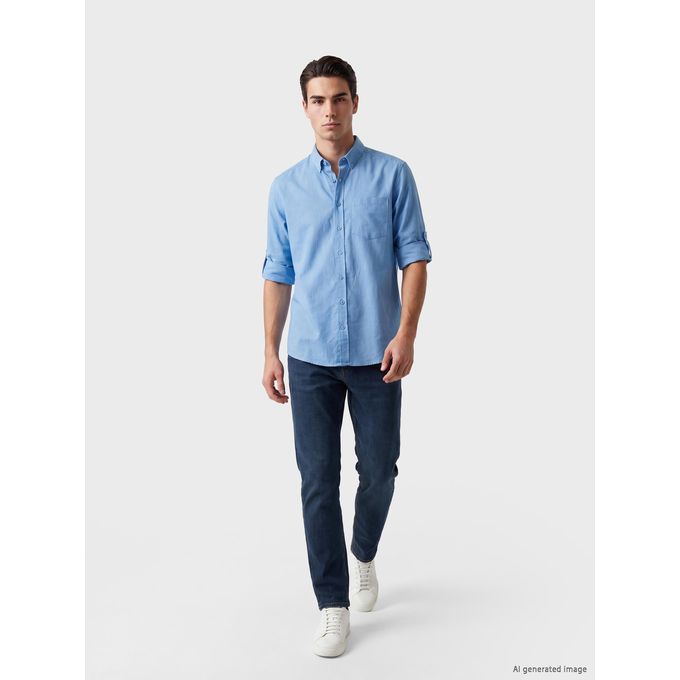 Button-Down Collar Man Shirt