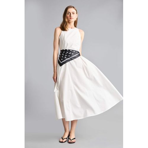 Slim Fit Halter Collar Poplin Midi Dress