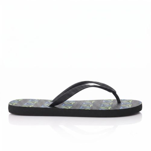 Black Slip On Self Pattern Flip Flop