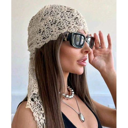 وشاح نسائي من الدانتيل الزهري قطعة واحدة،