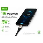 كابل BAVIN CB288 USB إلى النوع-C بطول 1.2 متر، شحن سريع 18 واط ونقل بيانات، متوافق مع سامسونج وشاومي وهواوي وأوبو وريلمي، أسود