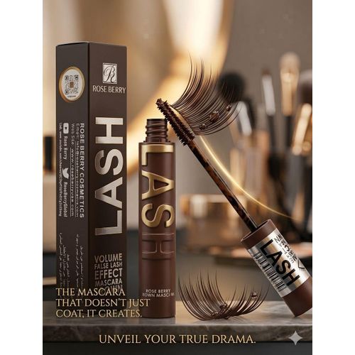 Rose Berry ماسكارا بني تكثيف وتأثير رموش صناعية – لون طبيعي ثابت يدوم طويلاً