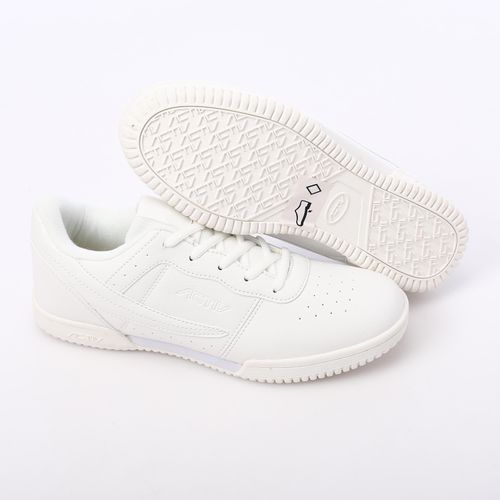 White Perforated Lace Up Unisext Sneaker