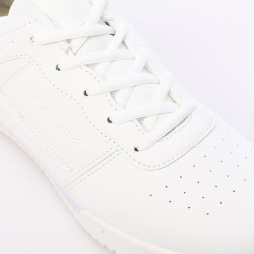 White Perforated Lace Up Unisext Sneaker