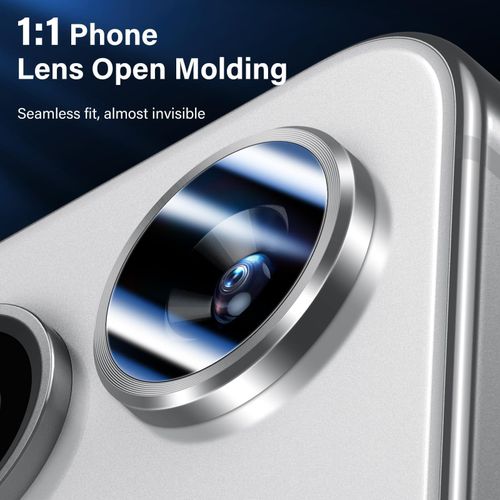 واقي عدسات الكاميرا، متوافق مع Samsung Galaxy A57/A37 5G, 9H Tempered Glass Metal Individual Ring Camera، من ألومنيوم للطيران، زجاج مقوّى، حماية ماصة للصدمات، تصميم مقاوم للخدش - فضي
