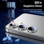 واقي عدسات الكاميرا، متوافق مع Samsung Galaxy A57/A37 5G, 9H Tempered Glass Metal Individual Ring Camera، من ألومنيوم للطيران، زجاج مقوّى، حماية ماصة للصدمات، تصميم مقاوم للخدش - فضي
