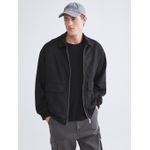 Loose Fit Collared Neck Suede Men's Jacket