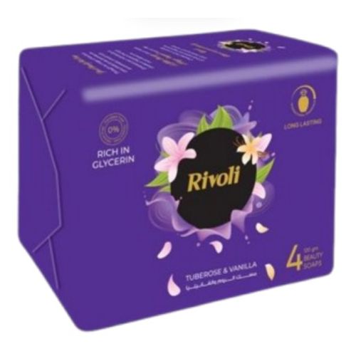Rivoli صابون ريفولي - 110 جرام - 4 قطع - رائحة التوليب والفانيليا