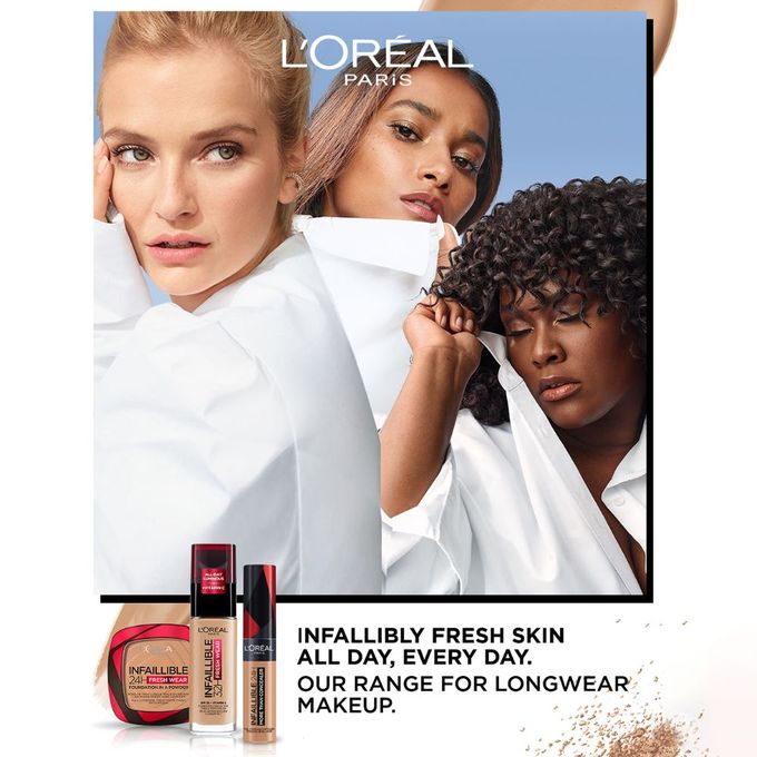 أساس بودرة إنفايبل 24 ساعة بلمسة جديدة 20 عاجي - L'Oreal Paris