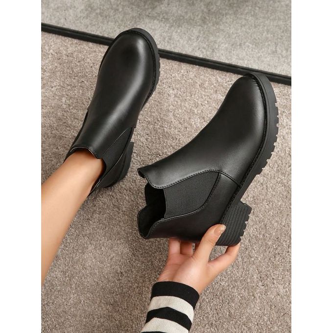 Leather Ankle Boot -B-1- Black