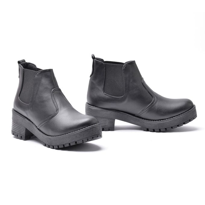 Leather Ankle Boot -B-1- Black